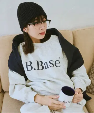 B.BASE 모듬 맨투맨 멜란지 그레이 L 사이즈