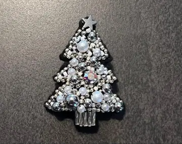크리스마스 트리 핸드메이드 비즈 자수 브로치
