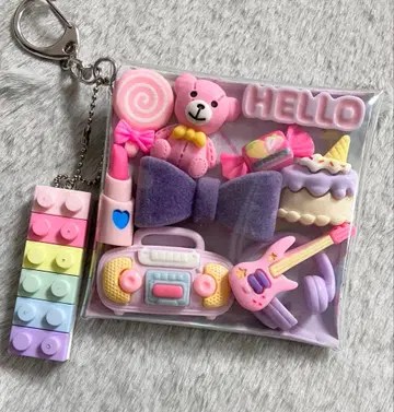 가챠 파우치 [ 핑크 곰돌이 음악 ]