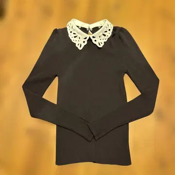 natural beauty basic 레이스 옷깃 탈부착 가능 긴팔 니트