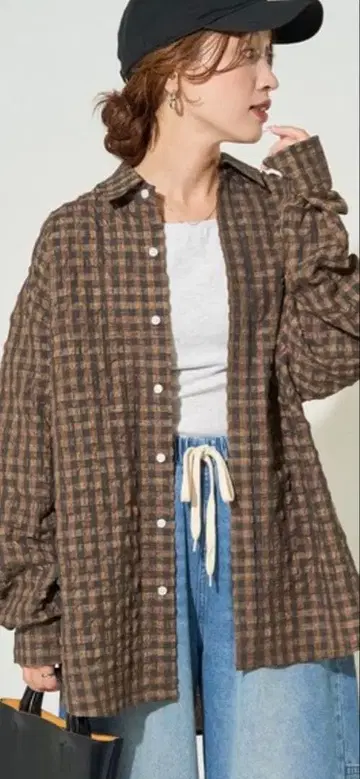 FREAK'S STORE 브라운 계열 체크 셔츠