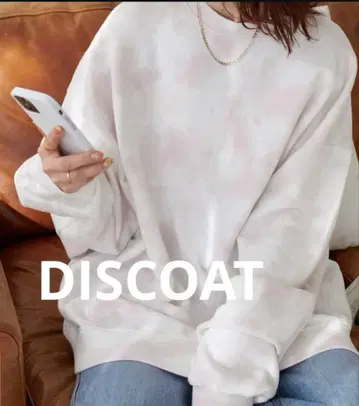 새상품급 Discoat 타이다이 빅 맨투맨 핑크 디스코트