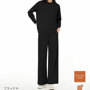 Andar AiryFit 속기모 와이드 팬츠 M 롱 블랙 안다르