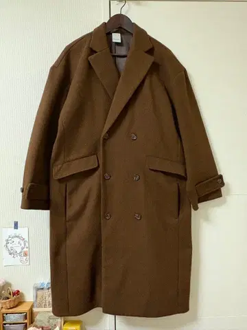 CASPER JOHN 멜톤 더블 체스터 코트