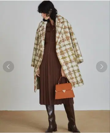 Lily Brown 빅 체크 코트 카와구치 하루나 착용