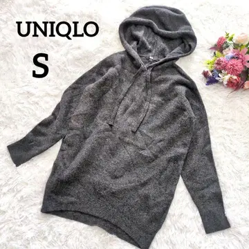 새상품급 유니클로 수플레얀 롱 풀 후드티 S 그레이 튜닉 6125