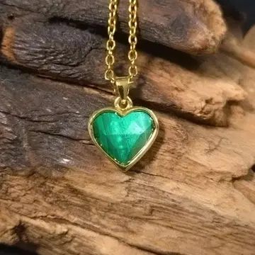[ 힐링, 액막이 ] 파사석 천연 맬러카이트 작은 하트 목걸이