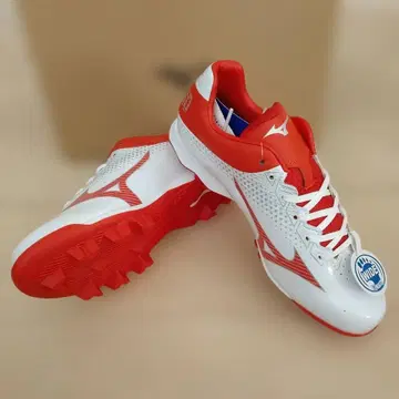 Mizuno 스파이크 화이트/레드 와이드 24.5cm
