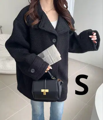 mily bilet 울 라이크 오버 사이즈 코트 블랙 S