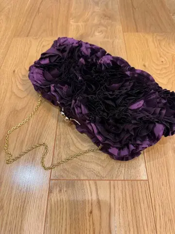퍼플 파티백 골드 체인 클러치백 피로연 결혼식 등에