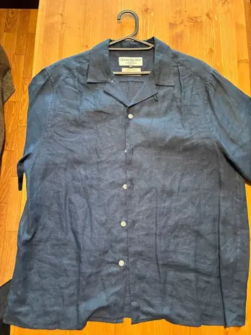 제임스 모티머 네이비 린넨 셔츠 40