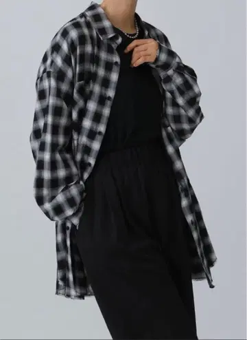 렙심 프린지 체크 셔츠 튜닉