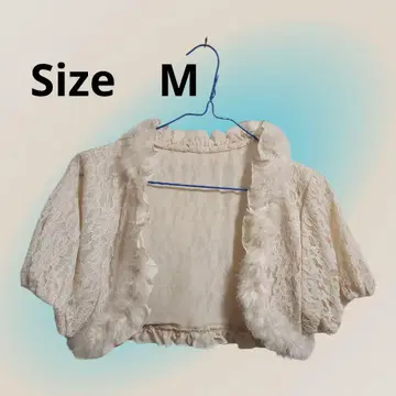 크림색 프릴 레이스 볼레로 가디건