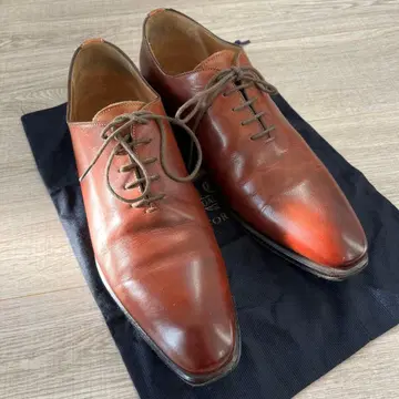 브라운 가죽 드레스 신발 수납 봉투 포함 이탈리아제