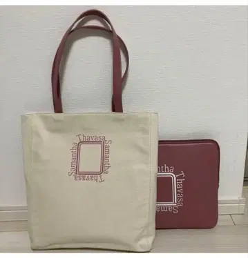 Samantha Thavasa 토트백 A4 대응 베이지/빨간색 새상품