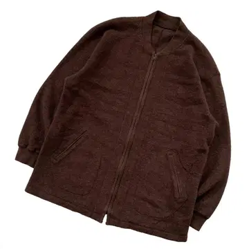 새상품급 Papas 파파스 울 로고 자수 블루종 자켓 브라운 L