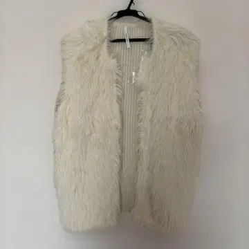 디니테 코리에 화이트 퍼 베스트 슬리브리스