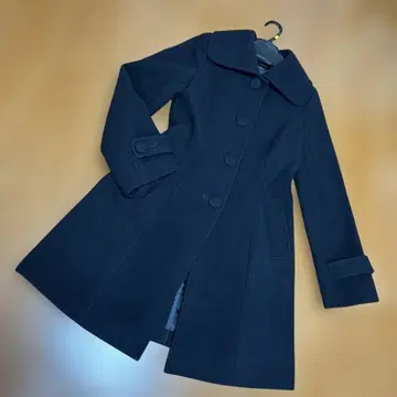 퀸즈 코트 울 롱 코트 사이즈 1 블랙 새상품급