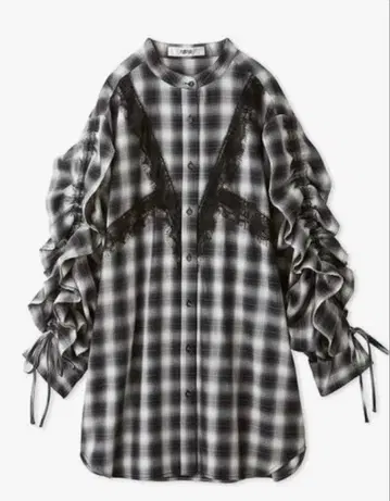 FURFUR [퍼퍼] 옴브레 프릴 슬리브 셔츠