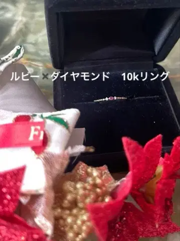 10k 골드 루비 다이아몬드 반지