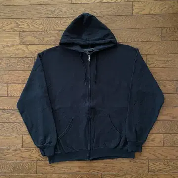 프룻 오브 더 룸 지퍼 후드티 블랙 무지 L