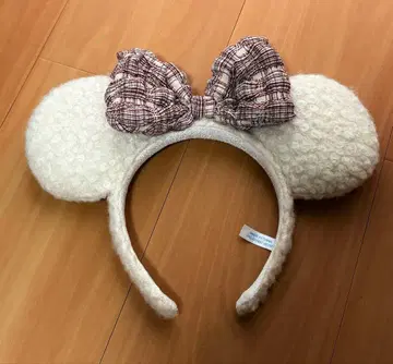 디즈니 머리띠 화이트 체크 신상