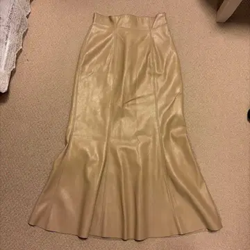 COCO DEAL 레이스업 플레어 스커트 라이트 베이지