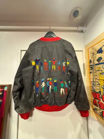 퍼슨즈 person s 데님 자켓 컬러풀 자수