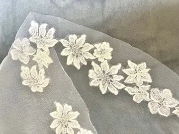 꽃무늬 자수 웨딩 베일