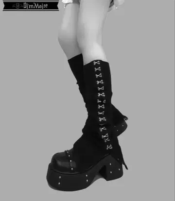 DimMoire 스프링 후크 레그 워머 (블랙)