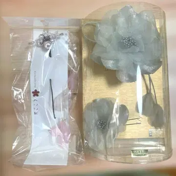 성인식 머리 장식 후리소데 사전 촬영 더스티 컬러 세트