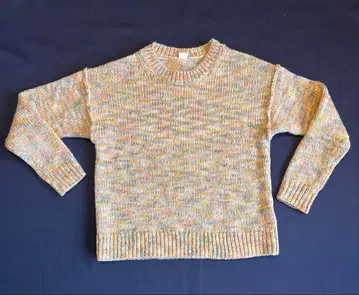 멀티 컬러 크루넥 니트 스웨터