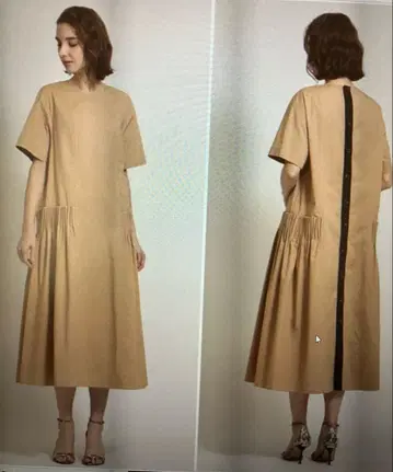 theory luxe 반팔 셔츠 원피스 베이지 32 사이즈