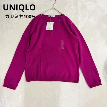 유니클로 캐시미어 100% 헨리넥 스웨터 긴팔 핑크 M