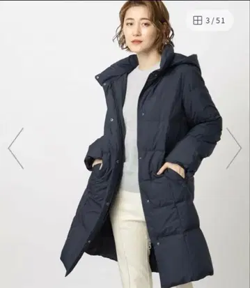 grove 다운 코트 네이비 M 롱 페더 새상품