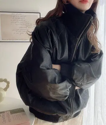 Java 리브 터틀 페이크 가죽 자켓 블랙 L 사이즈 미사용 새상품