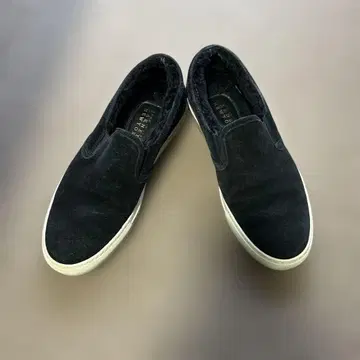 몇 회 사용) 바니스 NY 긴자점 구매 이탈리아제 블랙 스웨이드 슬립온