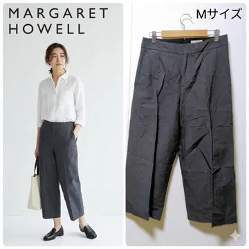 마가렛호웰 크롭 팬츠 다크 그레이 센터 프레스 새상품급