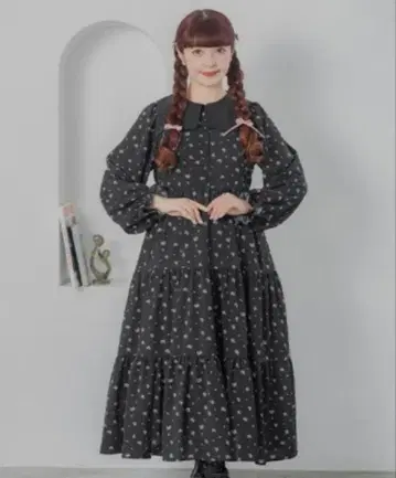 시마무라 아오키 미사코 빅 사이즈 꽃무늬 시마미사 원피스 5L 블랙