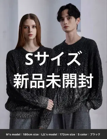 [ CLEL ] 미개봉 새상품  프린트 케이블 크루넥 니트