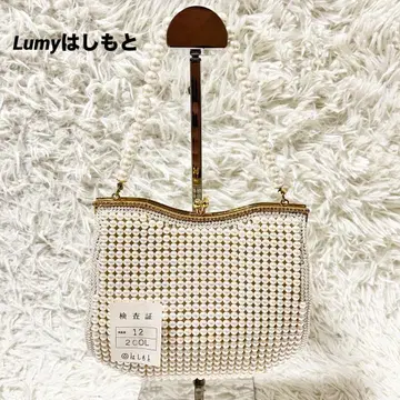 컨디션 최상 Lumy 하시모토 황실 어용 펄 백 금장 장식 검사증 첨부