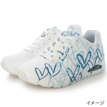 새상품 스케쳐스 통굽 스니커즈 화이트 24cm 하트 155507-WBL