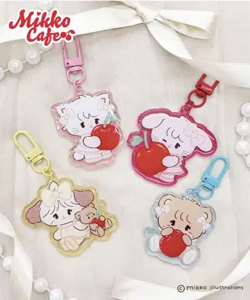 mikko cafe 아크릴 키링 4종 세트