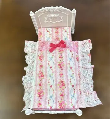 리카짱 침대 커버 꽃무늬 핑크