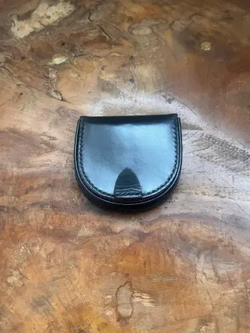 GANZO 블랙 브라이들 가죽 말발굽 코인 케이스