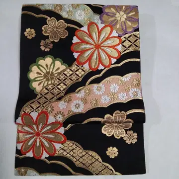 화려한 꽃무늬 후쿠로 오비