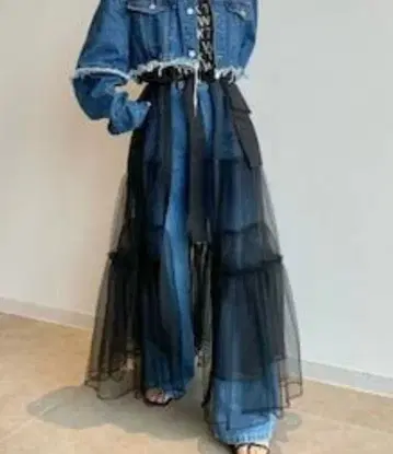 MAISON SPECIAL Tulle Tiered Belt Skirt