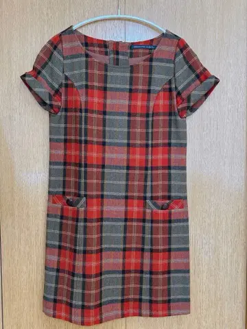 [ Spick and Span ] 체크 무늬 레트로 반팔 원피스