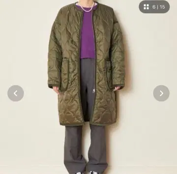 신존 Shinzone 퀼팅 코트 노카라 집업