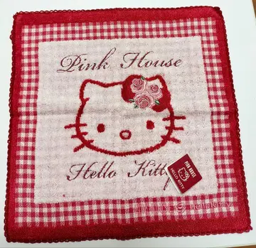 미사용 헬로키티 핑크하우스 콜라보 타월 손수건 산리오 일본 한정판